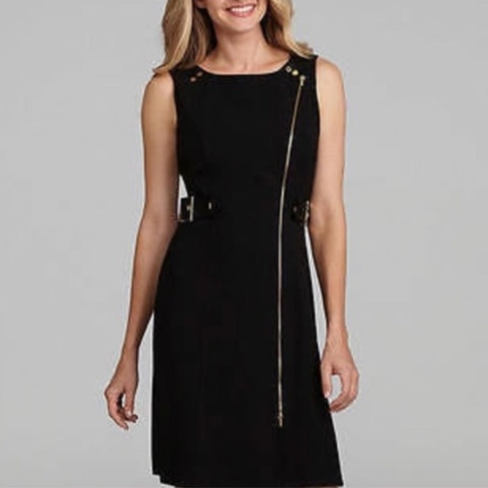 Calvin Klein Black Zipper Buckle Dress Size 12